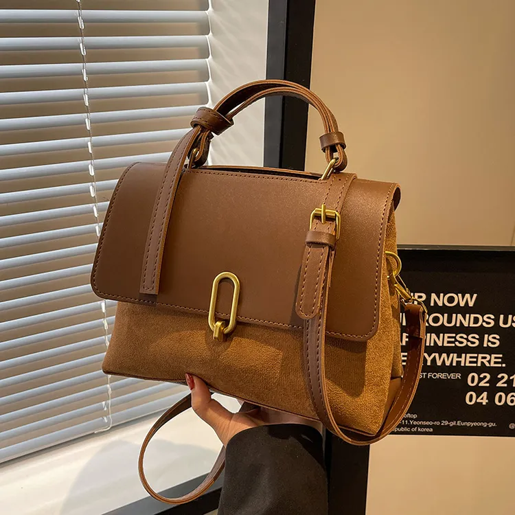 秋冬新款小包包女2024时尚百搭手提包质感复古通勤单肩斜挎小方包