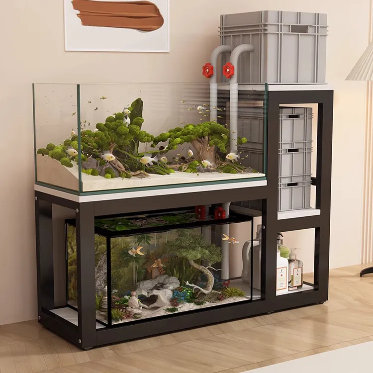 L型鱼缸架子鱼缸柜鱼缸桌龟缸架底座金属钢架超强承重多层鱼缸架