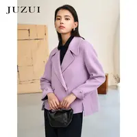 商场同款JZ玖姿通勤100羊毛双面呢短大衣女2024冬季新款JWED72306