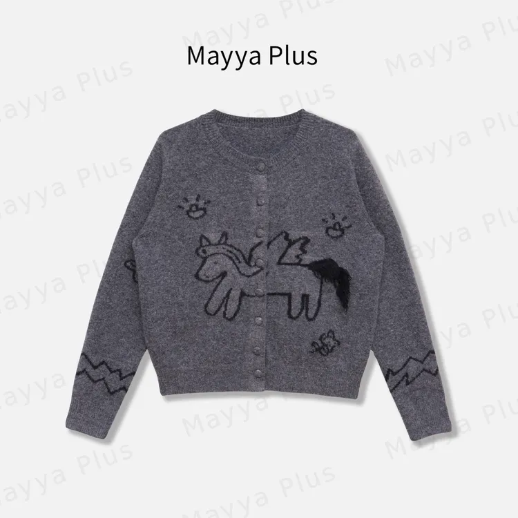 【马上有钱】Mayya Plus麦芽定制慵懒高级气质显瘦针织开衫32547551