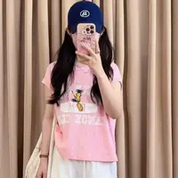 13423余小鱼【初夏限定】五色字母卡通印花圆领夏季短袖T恤女装