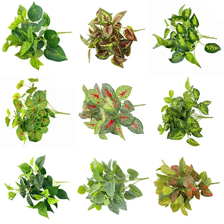 仿真植物绿植墙装饰用假花盆栽绿萝叶墙面插花配材