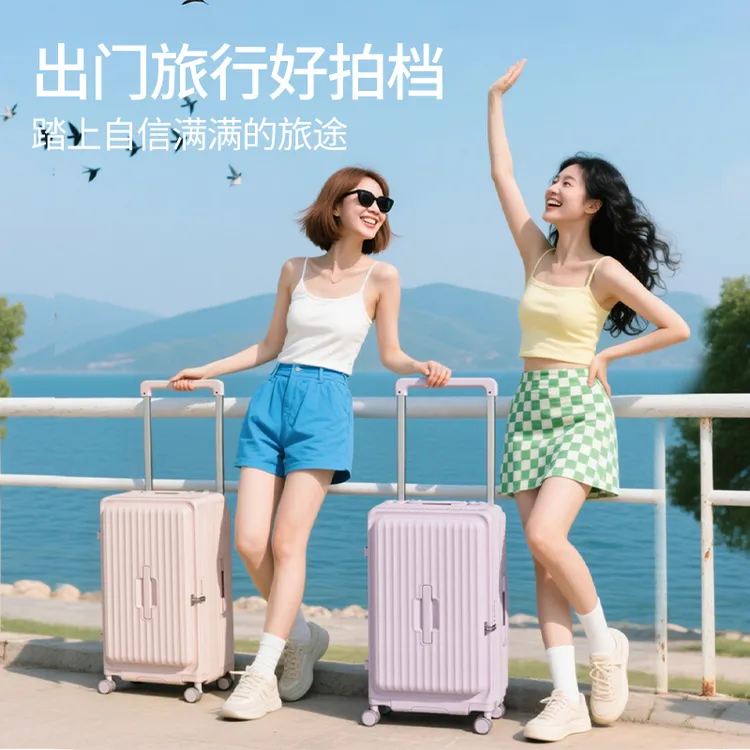时尚超轻夹层拉链袋防刮旅行箱轻便男女通用软密码箱网红女士防水