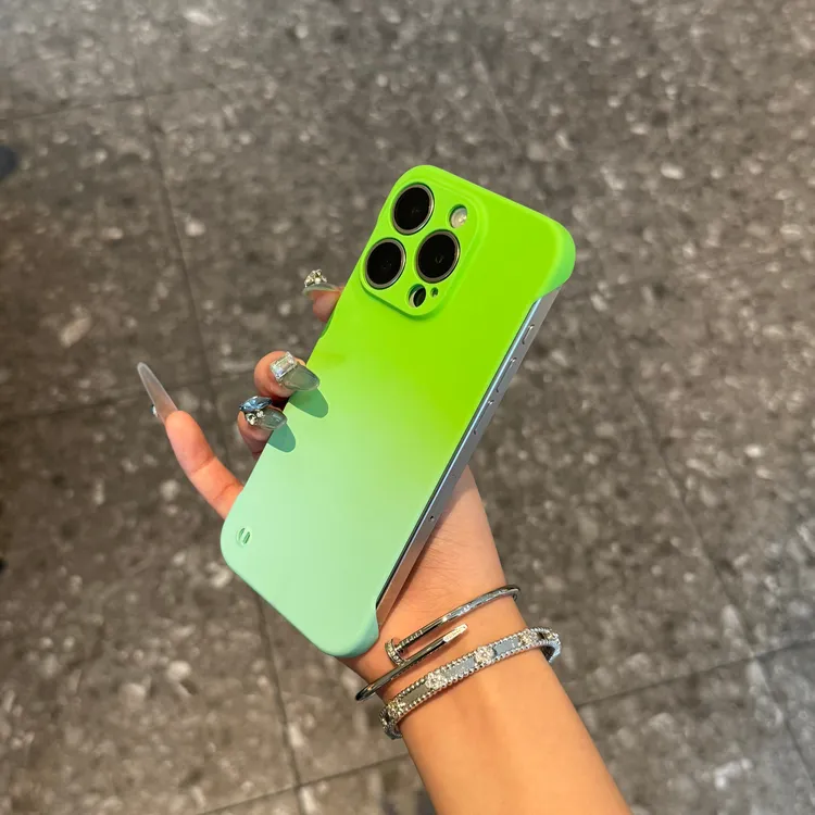 个性彩色无边框适用iPhone16pro手机壳苹果15华为vivoppo小米PC硬