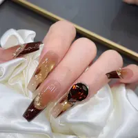 雁南归 施家全华 纯手工定制穿戴甲美甲成品美甲贴片10片