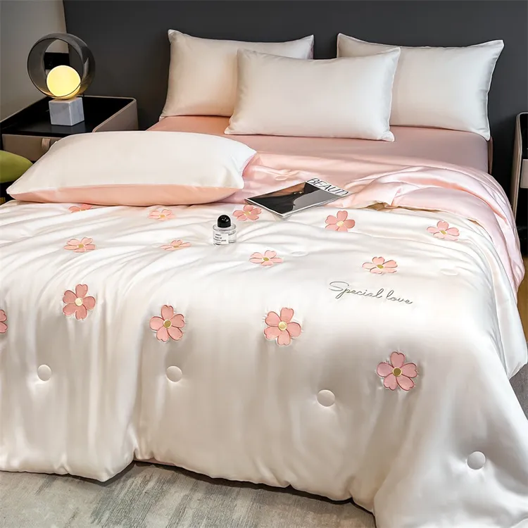 冰丝夏凉被空调被夏季薄被子单人宿舍可机洗凉感夏被