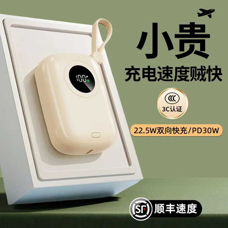 李园家【3C认证】闪亨快充充电宝20000毫安大容量自带线1万便携小巧