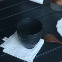 b36 复古哑光黑水杯手握杯麻点咖啡杯ins牛奶杯 微瑕 凑满20发货