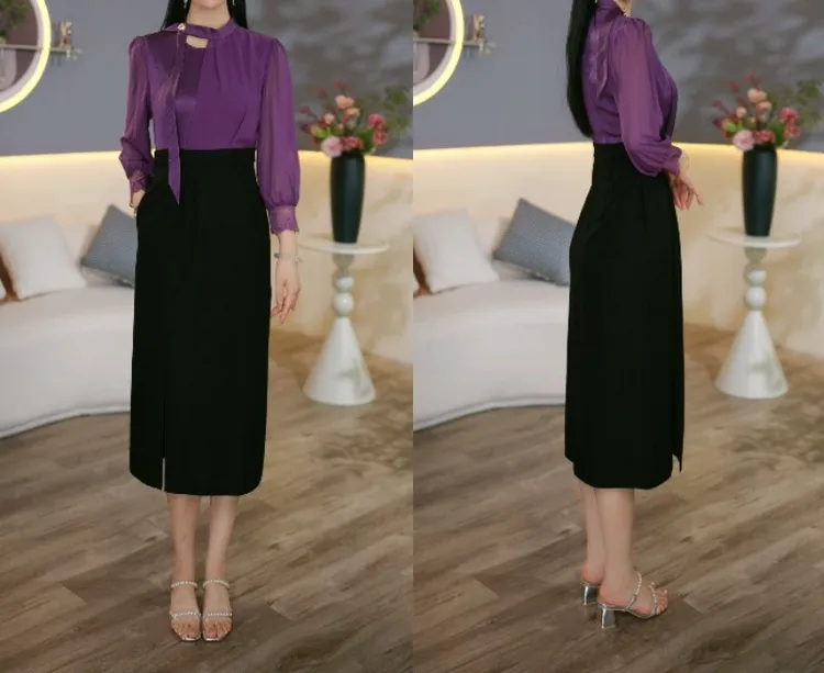 时尚透气遮肉连衣裙8121