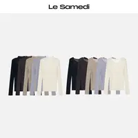 Le Samedi马油叶儿【25新岛精】敲细羊毛全成型半高领/圆领打底