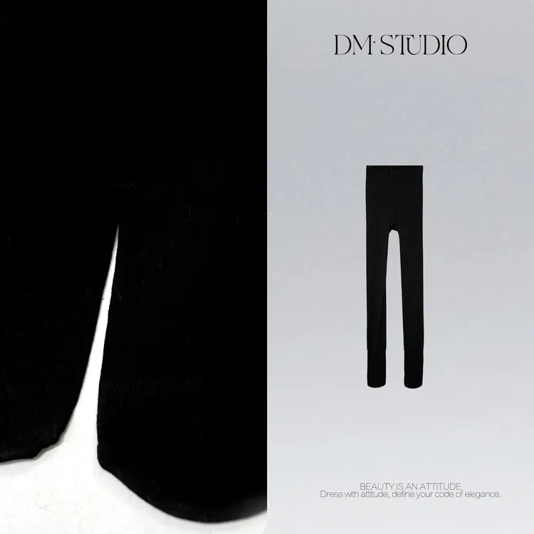DEDM•STUDIO/修身极简纯色高弹力连脚裤打底裤袜2509KZ/TX-25539