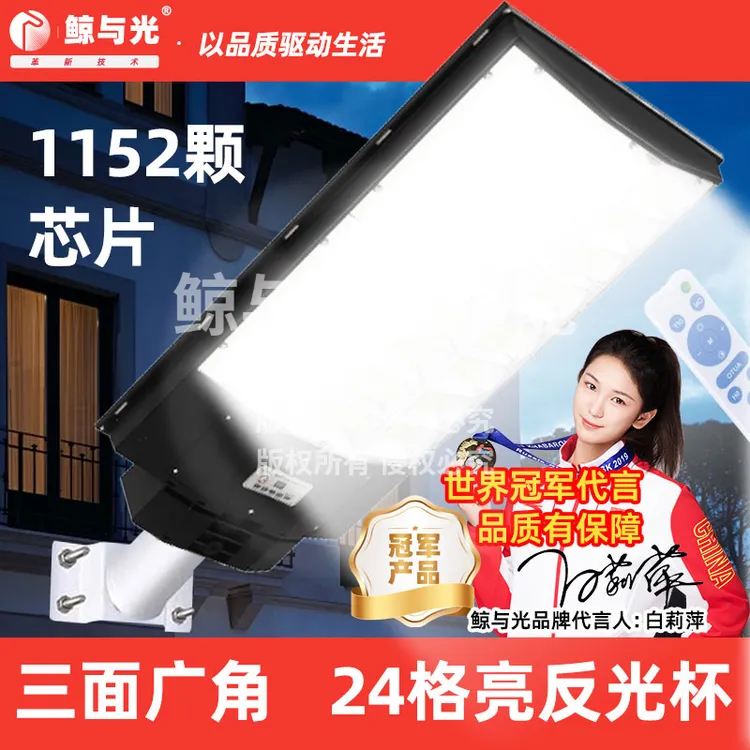 鲸与光新款太阳能户外灯家用庭院灯人体感应遥控太阳能灯户外灯
