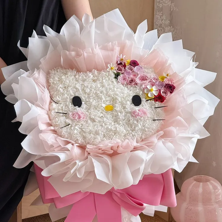 七夕节礼物送女生永生花helloKittyHello小布花束玩偶生日礼物