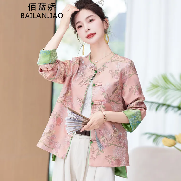 新中式国风外套女2025春秋季女装新款小个子休闲洋气短款唐装上衣