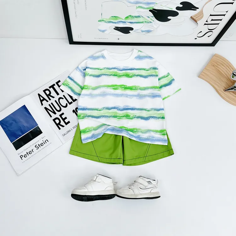 儿童套装夏季2025新款男童短袖两件套洋气潮DMC7758