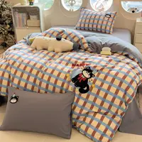 【MJ】全棉磨毛毛巾绣四件套秋冬保暖学生宿舍纯棉三件套床品