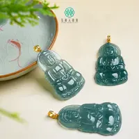 珠光宝气*翡翠观音吊坠约38*23mm*多样性发一