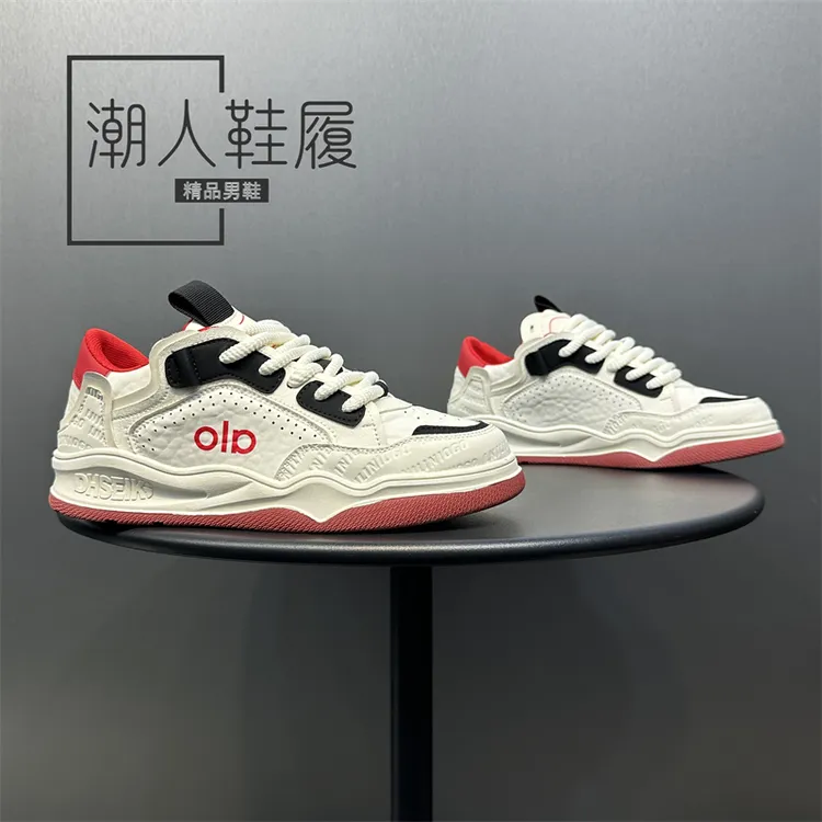 潮人秋季新款板鞋舒适百搭时尚休闲鞋低帮厚底系带简约男士运动鞋