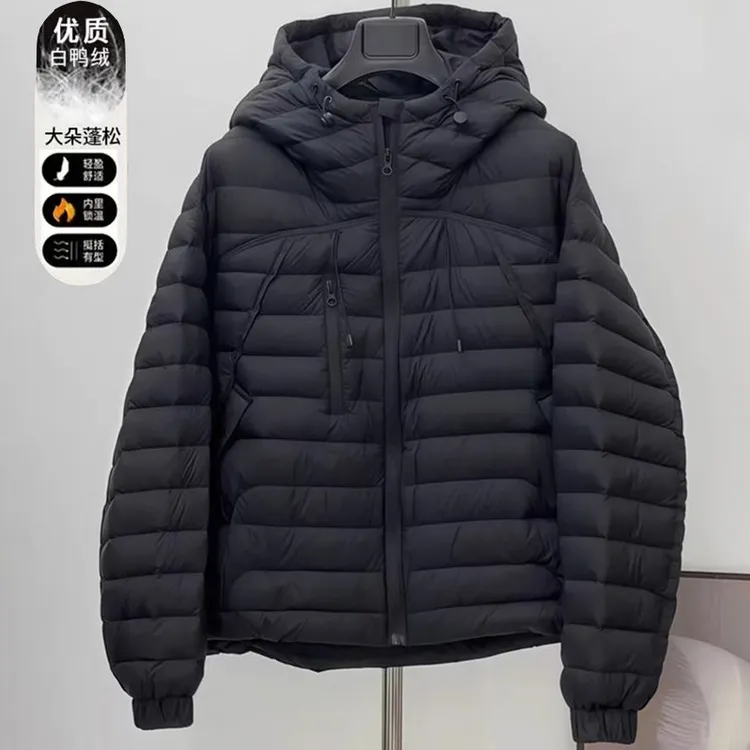 轻薄羽绒服女短款2025秋冬季新款韩版宽松保暖简约时髦白鸭绒外套