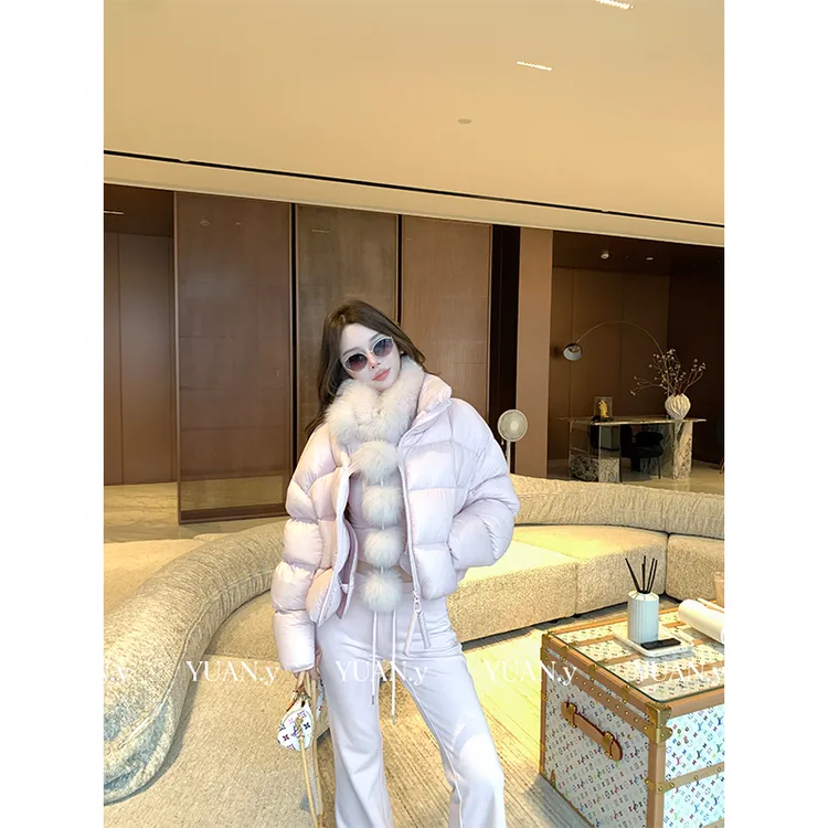 媛媛【冰淇淋泡芙】三星安心90白鹅绒羽绒服外套新款鹅绒服#YL0108