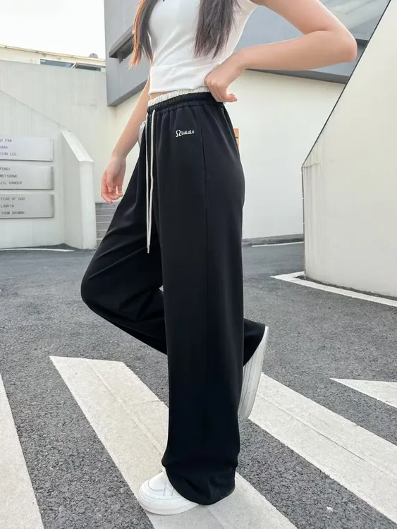 直筒裤抽绳休闲裤运动裤