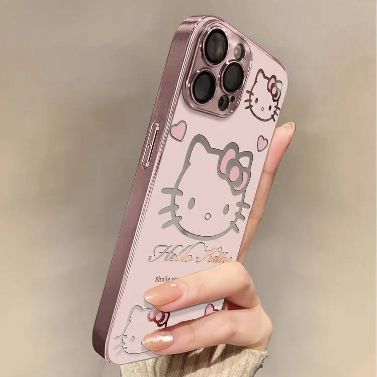 适用于苹果16promax手机壳豆沙粉猫iphone16/15套硅胶17全包防摔