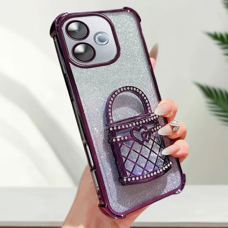 OPPOA5活力版5G手机壳流沙包包镜子支架防摔PKV110全包A5保护套