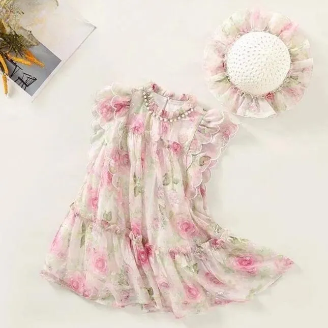 女童连衣裙夏装2024新款洋气儿童夏季碎花沙滩裙子大童甜美公主裙