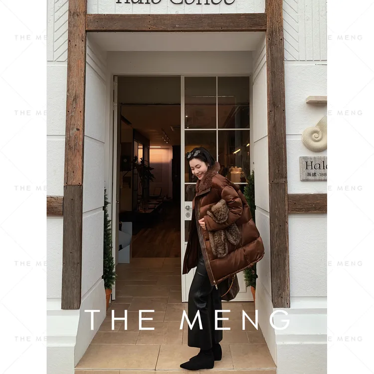 THE MENG【玫瑰】90白鹅绒桑蚕丝轻暖羽绒服#M253N1502+M253N1504