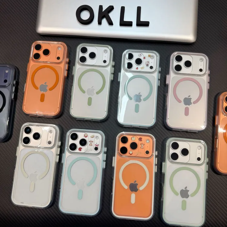欧克里里气囊磁吸壳适用苹果17/16promax手机壳华为P70小米15oppo