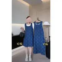 晶咕【蓝调鸢尾】复古文艺方领长短版牛仔背带裙显瘦气质时尚