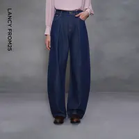 【艺术家联名】朗姿复古优雅弯刀裤简约牛仔裤女2025年冬季新款