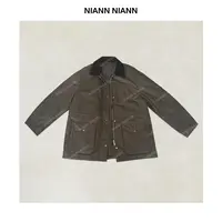   NiannNiann 新品复古简约拼接领狩猎工装棉服夹克16364