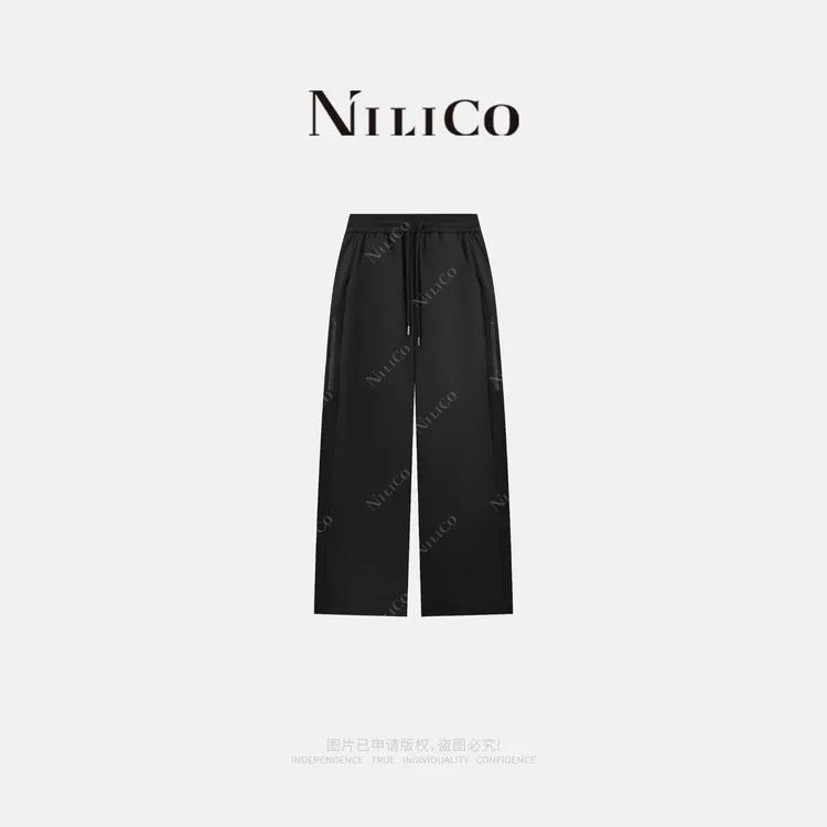 NILICO【长冬简歌】简约休紧腰抽绳户外运动风鹅绒羽绒裤