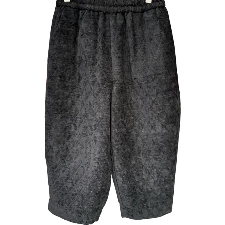 C-5070菱格复古时尚宽松保暖休闲裤