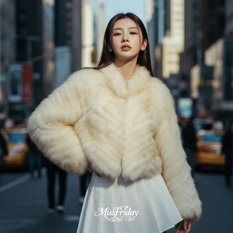 MissFriday｜甜美风进口狐狸毛皮草外套秋冬老钱风保暖秋冬百搭