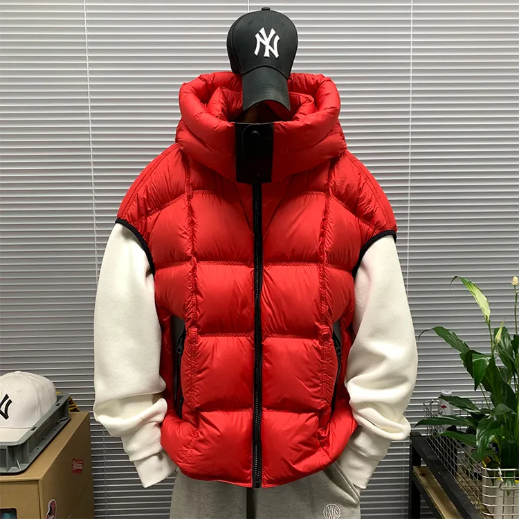 羽绒马甲男高品质冬季新款连帽加厚保暖休闲宽松高街潮牌羽绒坎肩