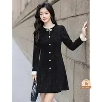 【小铃铛】D127新款2025秋季气质高级显瘦连衣裙长袖连衣裙女网红款