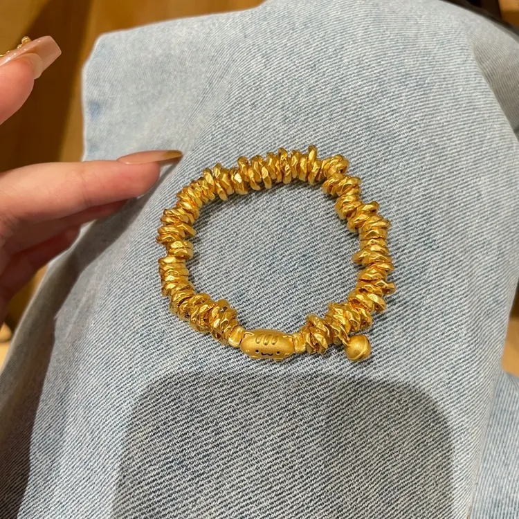 卡纯诗 铜合金手链 法棍猫铃铛盘缠手链轻奢手串手作小众复古