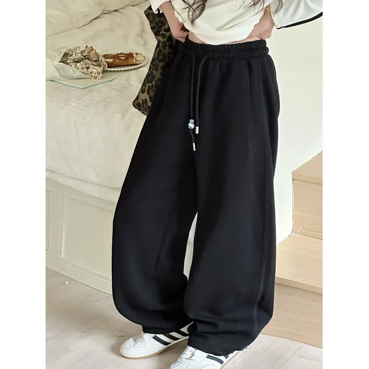 K29884孙小美花边女童秋装休闲裤2025新款春秋儿童裤子大童弯刀裤