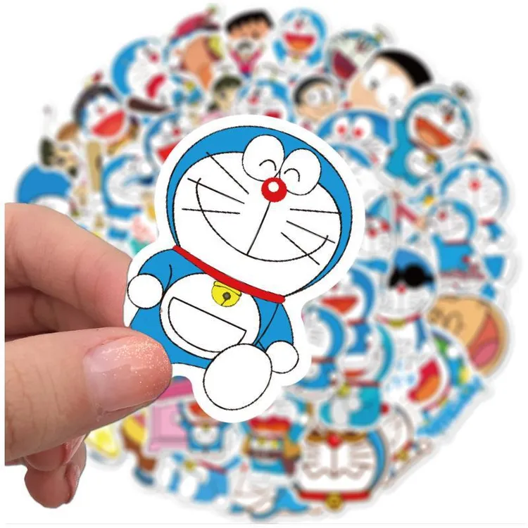 蓝胖子100张机器猫电脑哆啦A梦相册手帐贴纸小叮当手机壳装饰防水