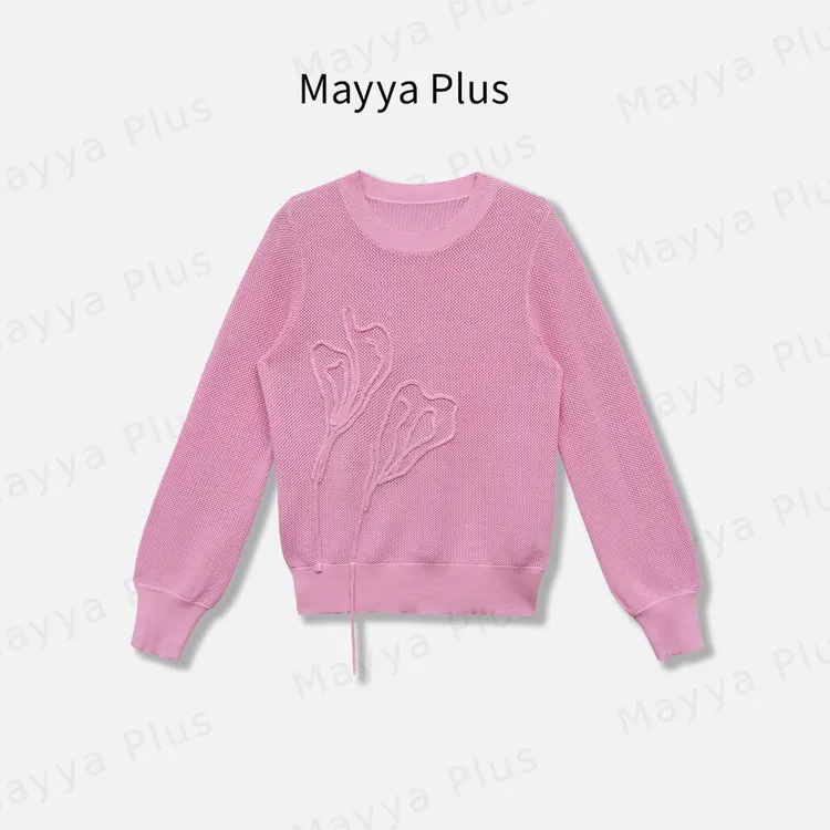 【晴空】Mayya Plus麦芽定制高级小众毛衣显瘦设计感女上衣32516199