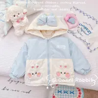 「Dannirabbit」【温暖冬日】毛绒小兔口袋女童棉服【X-8361】