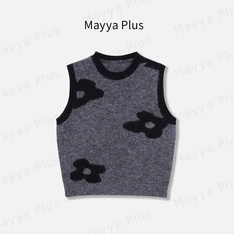 【寓言】Mayya Plus麦芽定制秋冬复古提花针织衫叠穿马夹女32547080