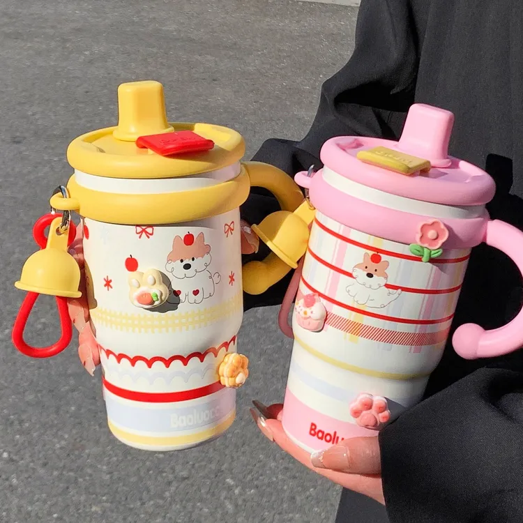 陶瓷内胆咖啡杯女生保温杯ins风大容量办公室新款水杯子网红小众