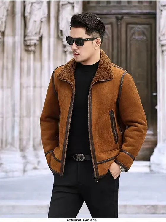 2025年新款欧货男士外套冬季保暖时尚休闲精品百搭帅气立领穿夹克