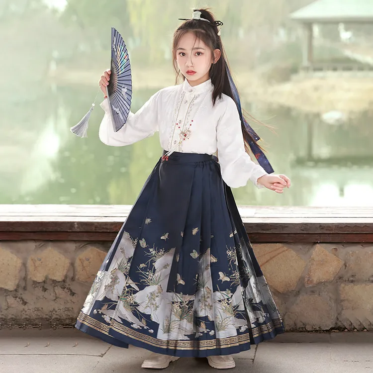 女童汉服唐装马面裙2025秋季新款中国风儿童新中式演出半身裙套装