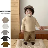 T25D06冬季新款韩系休闲婴幼儿男女宝宝保暖纯色半高领长袖打底