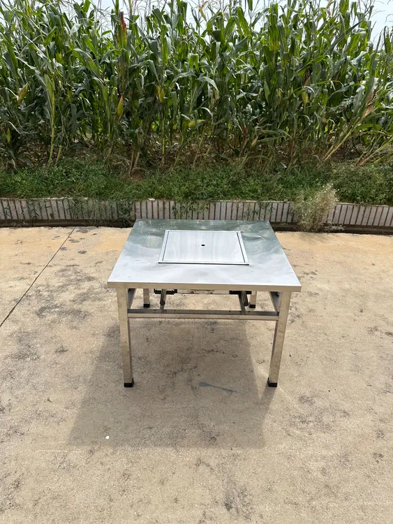 户外庭院不锈钢无烟自助烧烤桌家用商用木炭小豆腐烤炉