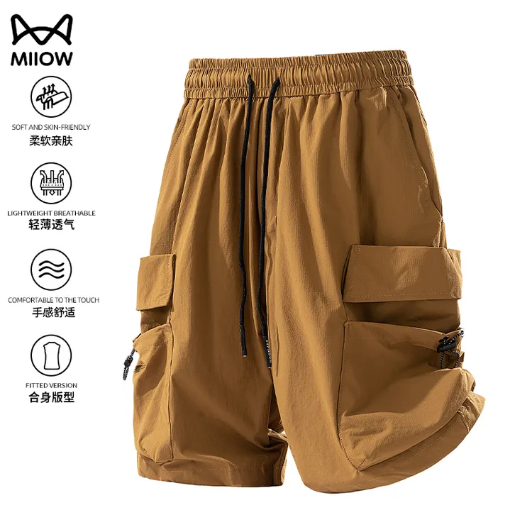 猫人美式工装短裤男士夏季薄款机能百搭潮牌男生宽松休闲五分裤子